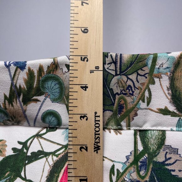 Linen Beach Bag | Peach / Pink and Floral Print | NWOT | Tote Bag - Picture 4 of 6